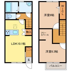 Maisonette land 北楠駅Bの物件間取画像